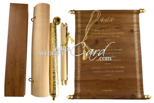 Wooden Scroll Invitation Cards